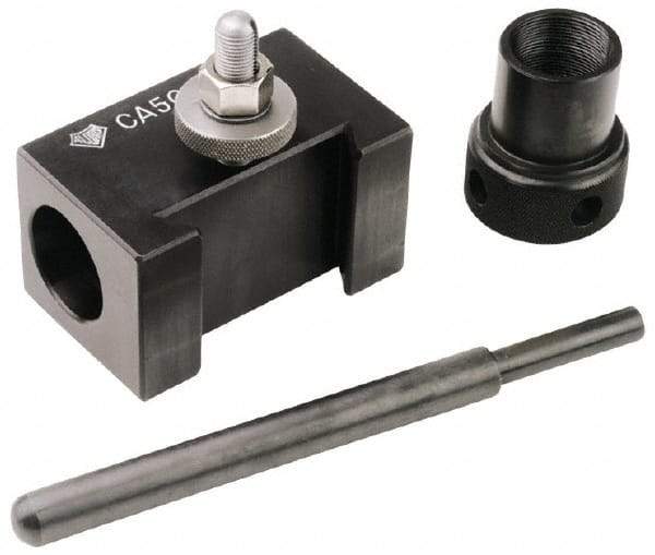 Aloris - Series BXA, #5C 5C Collet Tool Post Holder - 10 to 15" Lathe Swing, 1-7/8" OAH, 15/16" Centerline Height - Exact Industrial Supply