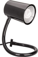 Made in USA - 24 Inch, Gooseneck, Direct Mounted, Compact Fluorescent, Black, General Purpose Task Light - 23 Watt, Nonmagnifying - Exact Industrial Supply