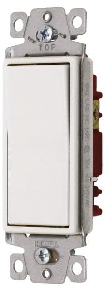 Hubbell Wiring Device-Kellems - 1 Pole, 120 to 277 VAC, 20 Amp, Commercial Grade Rocker Wall Switch - Exact Industrial Supply