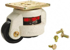 Sunnex - 1-1/4" Wide, Nylon Swivel Caster - 1,300 Lb Capacity, Threaded Stem Mount, 3.74" x 3.74" Plate, Ball Bearing - Exact Industrial Supply