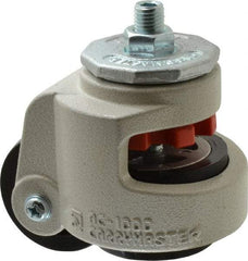 Sunnex - 1-1/4" Wide, Nylon Swivel Caster - 1,000 Lb Capacity, Threaded Stem Mount, 3.74" x 3.74" Plate, Ball Bearing - Exact Industrial Supply