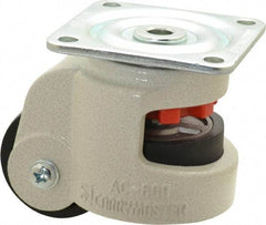 Sunnex - 1-1/8" Wide, Nylon Swivel Caster - 600 Lb Capacity, Top Plate Mount, 3.54" x 3.54" Plate, Ball Bearing - Exact Industrial Supply