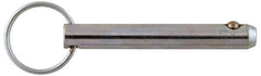Gibraltar - 3/8" Pin Diam, 2-7/8" Long, Zinc Plated Stainless Steel Ball Lock Hitch Pin - 2-1/2" Usable Length - Exact Industrial Supply