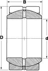 SKF - 2-1/4" Bore Diam, 63,000 Lb Dynamic Capacity, Spherical Plain Bearing - 3-9/16" OD, 1.969" Thick, 191,250 Lb Static Load Capacity - Exact Industrial Supply