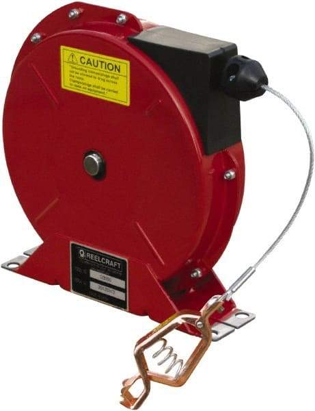 Reelcraft - 3/32 Inch x 50 Ft. Steel Stranded Cable Grounding Reel - Spring Driven Reel - Exact Industrial Supply