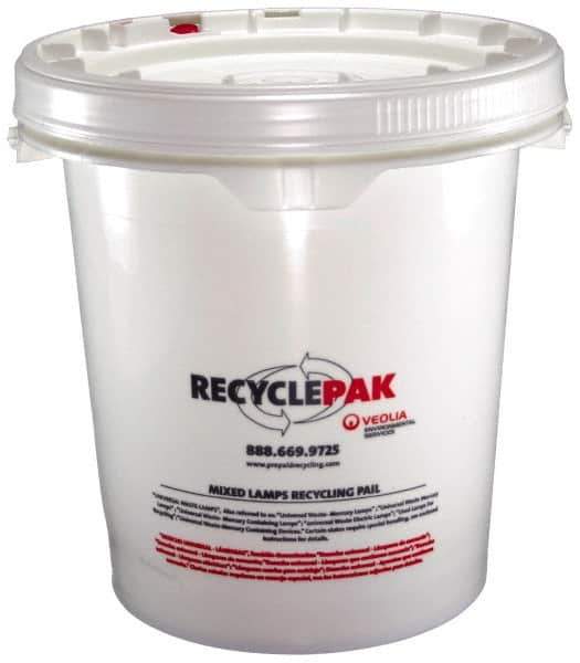 Recyclepak - 15 Inch Deep, Lamp Recycling Box - 15 Inch Diameter, 69 Lb. Capacity, 5 Gallon Pail - Exact Industrial Supply