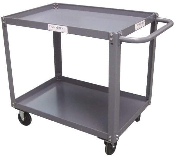 Value Collection - 2,000 Lb Capacity, 24" Wide x 48" Long x 36-1/4" High Service Cart - 2 Shelf, Steel - Exact Industrial Supply