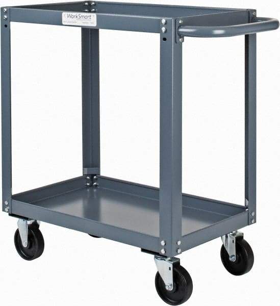 Value Collection - 1,000 Lb Capacity, 18" Wide x 30" Long x 34-5/8" High Service Cart - 2 Shelf, Steel - Exact Industrial Supply