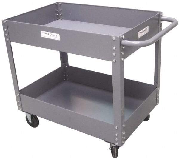 Value Collection - 1,200 Lb Capacity, 24" Wide x 36" Long x 34-5/8" High Service Cart - 2 Shelf, Steel - Exact Industrial Supply