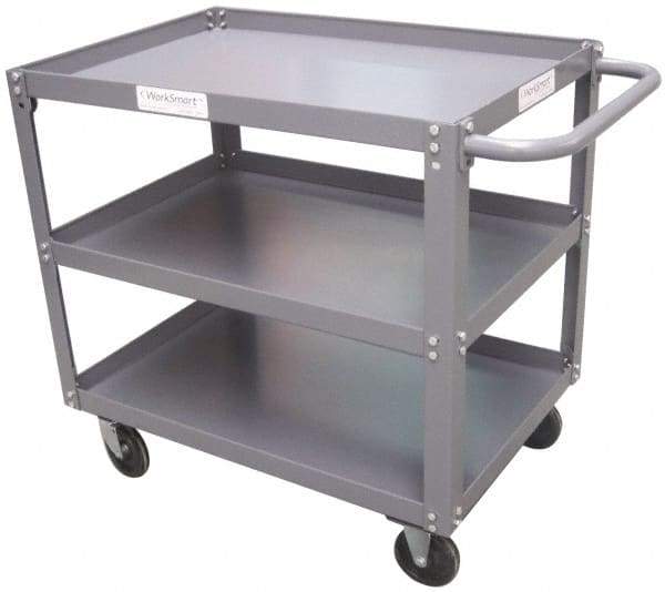 Value Collection - 1,200 Lb Capacity, 18" Wide x 36" Long x 34-5/8" High Service Cart - 3 Shelf, Steel - Exact Industrial Supply