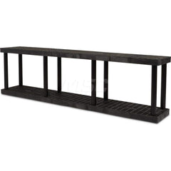 Plastic Shelving; Type: Fixed Shelving; Shelf Capacity (Lb.): 450; Width (Inch): 16; Height (Inch): 24.000000; Depth: 96; Number of Shelves: 1; Color: Black
