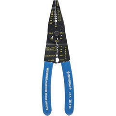 Imperial - 10 to 22 AWG Capacity Wire Stripper/Cutter/Crimper - 7-1/2" OAL, Hardened Steel with Cushion Grip Handle - Exact Industrial Supply