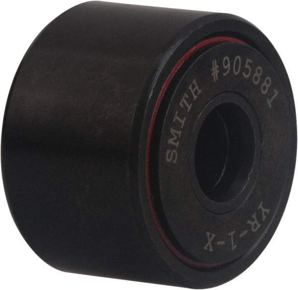 Accurate Bushing - 1" Bore, 3" Roller Diam x 1-3/4" Roller Width, Carbon Steel Sealed Self-Lubricating Yoke Cam Follower with Nonmetallic Bushing - 2 Lb Dynamic Load Capacity, 1-13/16" Overall Width - Exact Industrial Supply