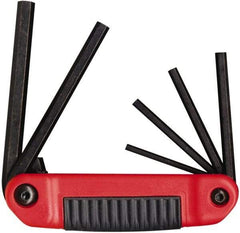 Eklind - 6 Piece Fold-Up Hex Key Set - Hex Range 5/32 to 3/8", Chrome Alloy Steel - Exact Industrial Supply