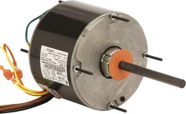 US Motors - 1/2 hp, TEAO Enclosure, Auto Thermal Protection, 1,075 RPM, 208-230 Volt, 60 Hz, Industrial Electric AC/DC Motor - Size 48 Frame, Hub Mount, 1 Speed, Ball Bearings, 5.1-5.8 Full Load Amps, B Class Insulation, CCW Lead End - Exact Industrial Supply