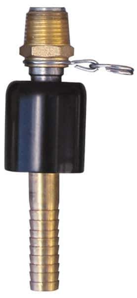 SuperKlean - 1/2 NPT x 1/2" Hose Barb, Ball Type Swivel Hose Adapter - Brass & Stainless Steel - Exact Industrial Supply