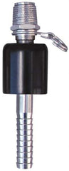 SuperKlean - NPT x 1/2" Hose Barb, Ball Type Swivel Hose Adapter - Stainless Steel - Exact Industrial Supply