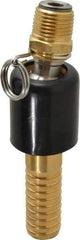 SuperKlean - 1/2 NPT x 3/4" Hose Barb, Ball Type Swivel Hose Adapter - Brass & Stainless Steel - Exact Industrial Supply