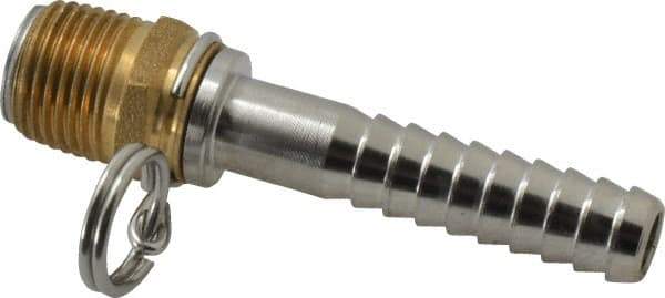 SuperKlean - 1/2 NPT x 1/2" Hose Barb, Swivel Hose Adapter - Brass & Stainless Steel - Exact Industrial Supply