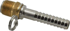 SuperKlean - 1/2 NPT x 1/2" Hose Barb, Swivel Hose Adapter - Brass & Stainless Steel - Exact Industrial Supply
