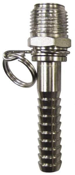 SuperKlean - NPT x 1/2" Hose Barb, Swivel Hose Adapter - Stainless Steel - Exact Industrial Supply