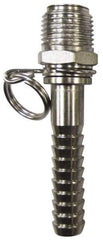SuperKlean - NPT x 1/2" Hose Barb, Swivel Hose Adapter - Stainless Steel - Exact Industrial Supply
