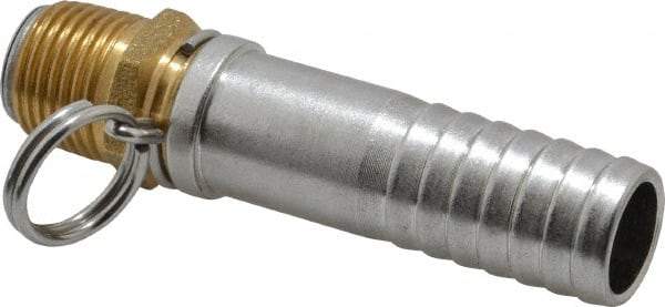 SuperKlean - 1/2 NPT x 3/4" Hose Barb, Swivel Hose Adapter - Brass & Stainless Steel - Exact Industrial Supply