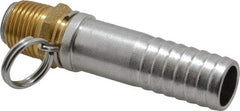 SuperKlean - 1/2 NPT x 3/4" Hose Barb, Swivel Hose Adapter - Brass & Stainless Steel - Exact Industrial Supply