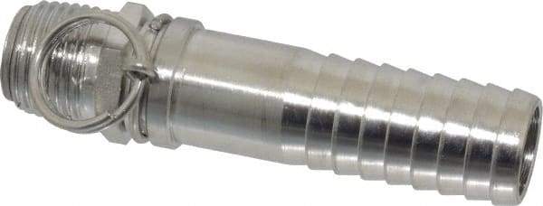 SuperKlean - NPT x 3/4" Hose Barb, Swivel Hose Adapter - Stainless Steel - Exact Industrial Supply