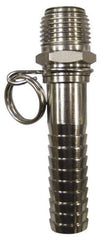 SuperKlean - NPT x 5/8" Hose Barb, Swivel Hose Adapter - Stainless Steel - Exact Industrial Supply