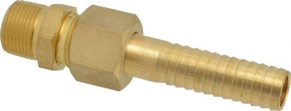 SuperKlean - NPT x 3/4" Hose Barb, 3 Piece Mixer Adapter - Brass - Exact Industrial Supply
