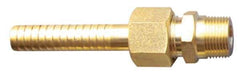 SuperKlean - NPT x 5/8" Hose Barb, 3 Piece Mixer Adapter - Brass - Exact Industrial Supply