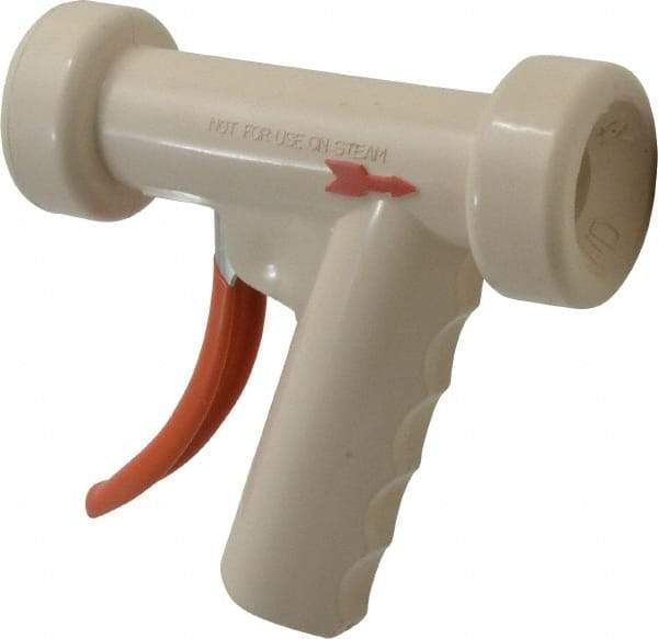 SuperKlean - Insulated, Aluminum Pistol Grip Spray Nozzle for 1/2" Pipe - White, 1/2 NPT - Exact Industrial Supply