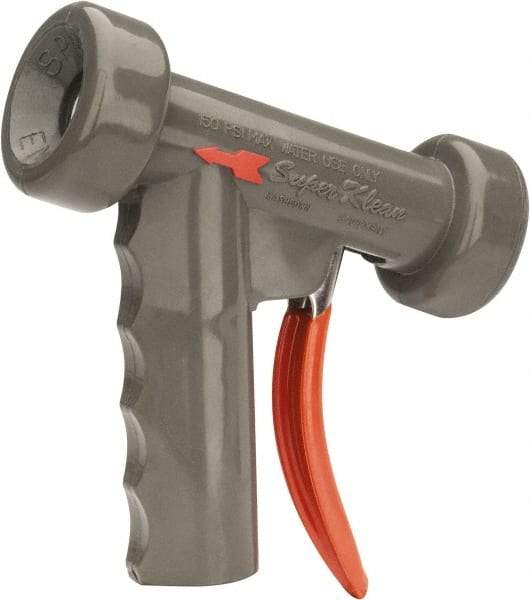 SuperKlean - Insulated, Stainless Steel Pistol Grip Spray Nozzle for 1/2" Pipe - Gray, 1/2 NPT - Exact Industrial Supply