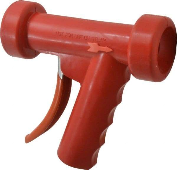 SuperKlean - Insulated, Stainless Steel Pistol Grip Spray Nozzle for 1/2" Pipe - Red, 1/2 NPT - Exact Industrial Supply