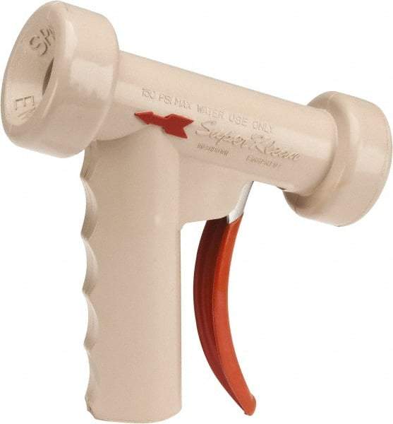 SuperKlean - Insulated, Stainless Steel Pistol Grip Spray Nozzle for 1/2" Pipe - White, 1/2 NPT - Exact Industrial Supply