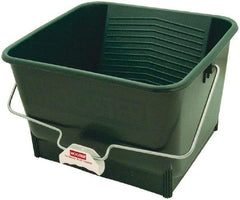 Wooster Brush - 4 Gal, 9" High, Polypropylene Square Green Single Pail - Handle Included, 13-1/2" Top Length x 15" Top Width - Exact Industrial Supply
