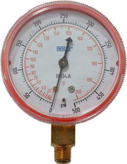 Wika - 2-1/2" Dial, 1/8 Thread, 0-500 Scale Range, Pressure Gauge - Lower Connection Mount, Accurate to 1-2-5% of Scale - Exact Industrial Supply