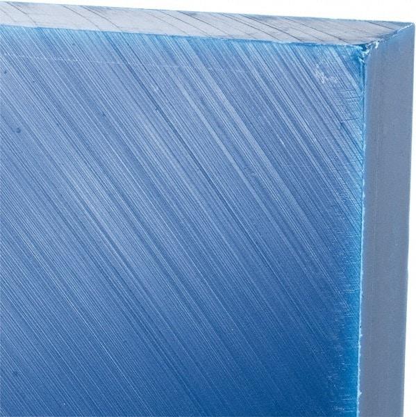 Made in USA - 1" Thick x 12" Wide x 2' Long, Polyethylene (UHMW) Sheet - Blue, Glass-Filled Grade - Exact Industrial Supply