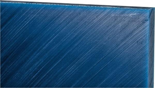 Made in USA - 1-1/2" Thick x 12" Wide x 2' Long, Polyethylene (UHMW) Sheet - Blue, Glass-Filled Grade - Exact Industrial Supply