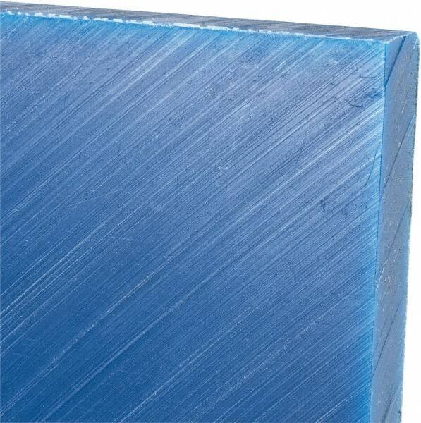 Made in USA - 1/2" Thick x 12" Wide x 3' Long, Polyethylene (UHMW) Sheet - Blue, Glass-Filled Grade - Exact Industrial Supply