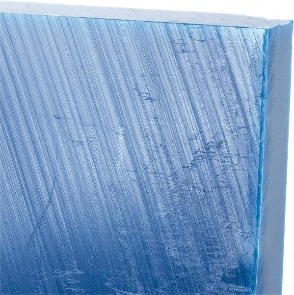 Made in USA - 3/4" Thick x 24" Wide x 2' Long, Polyethylene (UHMW) Sheet - Blue, Glass-Filled Grade - Exact Industrial Supply