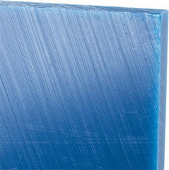 Made in USA - 3/8" Thick x 24" Wide x 4' Long, Polyethylene (UHMW) Sheet - Blue, Glass-Filled Grade - Exact Industrial Supply