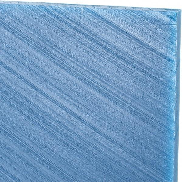 Made in USA - 1/4" Thick x 48" Wide x 5' Long, Polyethylene (UHMW) Sheet - Blue, Glass-Filled Grade - Exact Industrial Supply