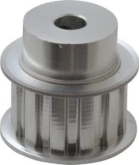 Power Drive - 12 Tooth, 3/8" Inside x 1.402" Outside Diam, Hub & Flange Timing Belt Pulley - 3/4" Belt Width, 1.432" Pitch Diam, 1" Face Width, Aluminum - Exact Industrial Supply