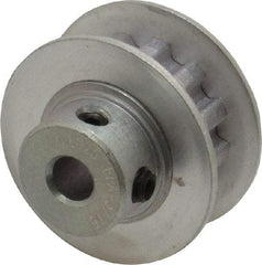 Power Drive - 12 Tooth, 3/16" Inside x 0.744" Outside Diam, Hub & Flange Timing Belt Pulley - 1/4" Belt Width, 0.764" Pitch Diam, 0.438" Face Width, Aluminum - Exact Industrial Supply