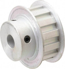 Power Drive - 13 Tooth, 3/8" Inside x 1.522" Outside Diam, Hub & Flange Timing Belt Pulley - 1/2" Belt Width, 1.552" Pitch Diam, 0.719" Face Width, Aluminum - Exact Industrial Supply