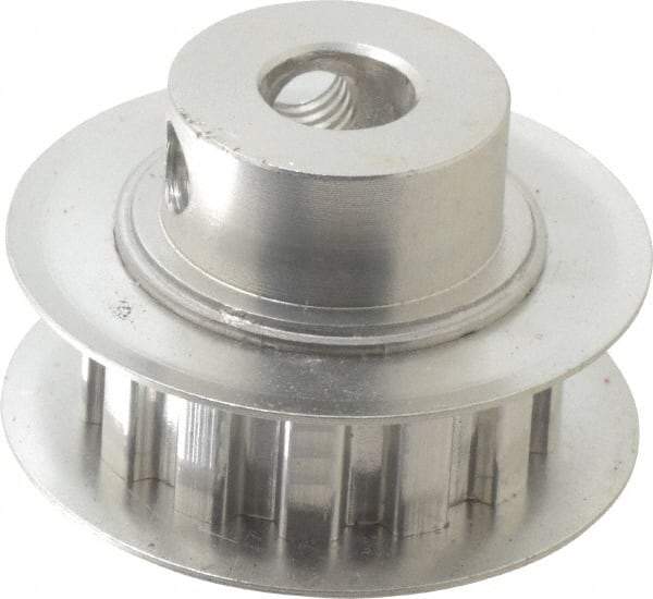 Power Drive - 13 Tooth, 1/4" Inside x 0.808" Outside Diam, Hub & Flange Timing Belt Pulley - 1/4" Belt Width, 0.828" Pitch Diam, 0.438" Face Width, Aluminum - Exact Industrial Supply