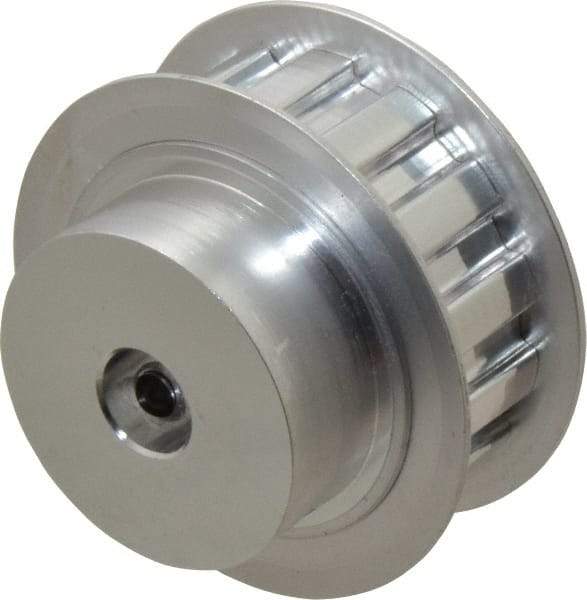 Power Drive - 14 Tooth, 3/8" Inside x 1.641" Outside Diam, Hub & Flange Timing Belt Pulley - 1/2" Belt Width, 1.671" Pitch Diam, 0.719" Face Width, Aluminum - Exact Industrial Supply
