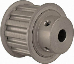 Power Drive - 14 Tooth, 3/8" Inside x 1.641" Outside Diam, Hub & Flange Timing Belt Pulley - 1" Belt Width, 1.671" Pitch Diam, 1-1/4" Face Width, Aluminum - Exact Industrial Supply